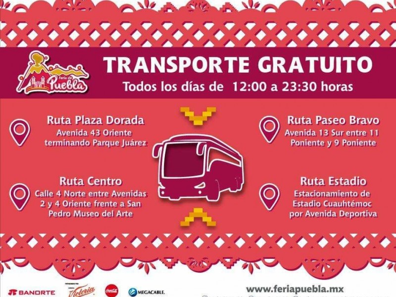 Feria de Puebla ofrece transporte gratuito