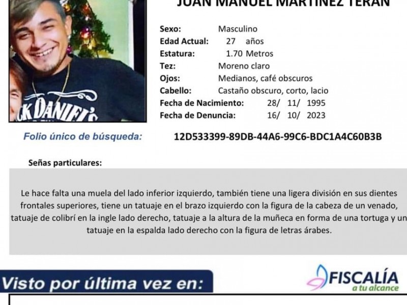 FGE alerta por desaparición de joven en Zihuatanejo