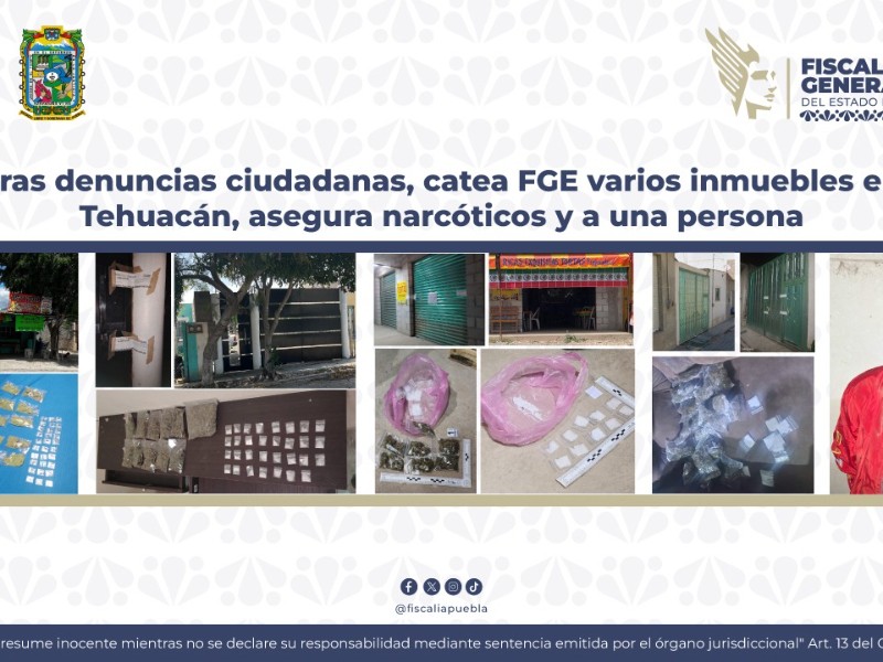 FGE catea inmuebles donde se comercializaba sustancias ilícitas