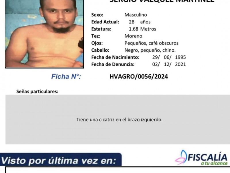 FGE emite alerta de búsqueda por hombre desaparecido en Zihuatanejo