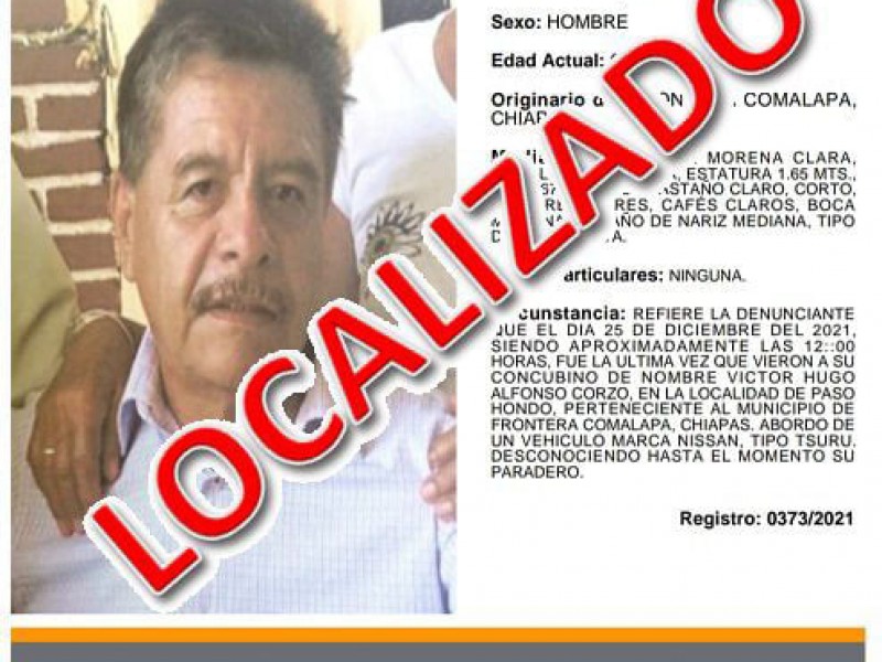 FGE localiza a maestro reportado como ausente en Frontera Comalapa
