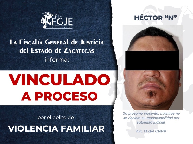 FGJEZ logra vinculación a proceso por delito de violencia familiar en Fresnillo