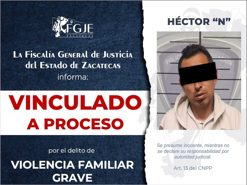 FGJEZ logra vinculaciones a proceso por violencia familiar agravada
