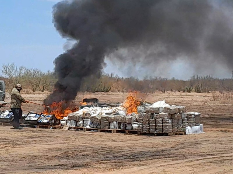 FGR incinera drogas en Hermosillo