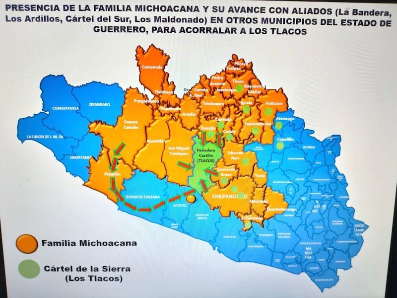 Filtran mapa de la presencia del crimen organizado en Guerrero