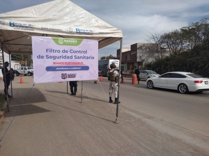 Filtros de seguridad sanitaria en operación en Bahía de Banderas