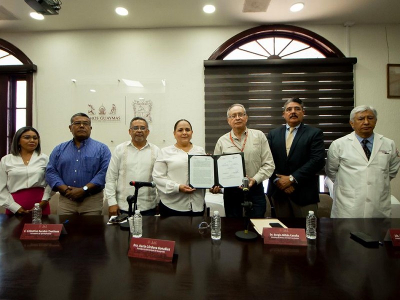 Firma Ayuntamiento de Guaymas convenio con ISSSTE