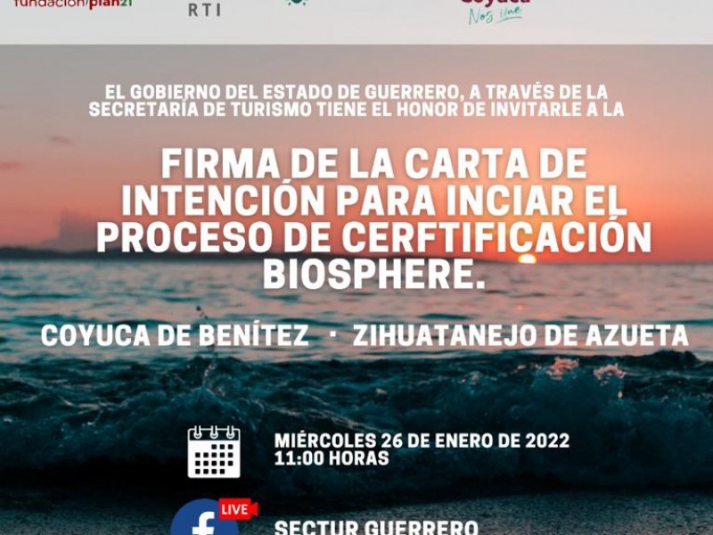Firman carta para iniciar certificación Biosphere en Zihuatanejo