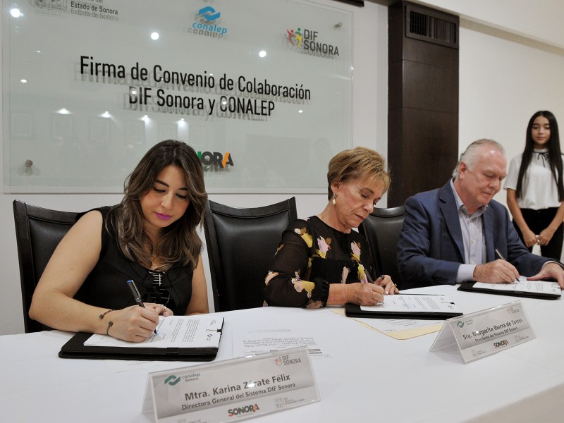 Firman convenio CONALEP y DIF Sonora