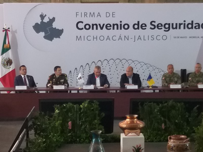 Firman convenio para coordinar seguridad entre Michoacán y Jalisco
