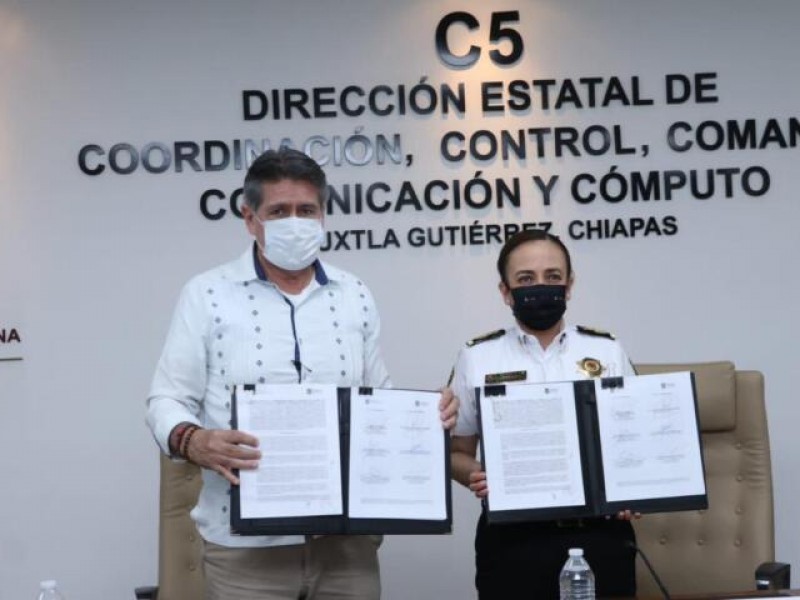 Firman SSyPC y Ayuntamiento tuxtleco convenio por la seguridad