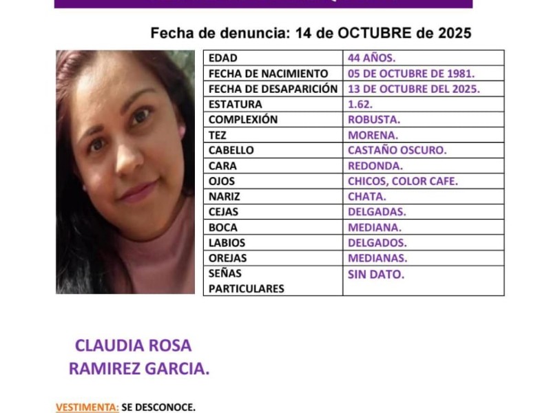 Fiscalía investiga desaparición de maestra; se mantiene reserva sobre avances