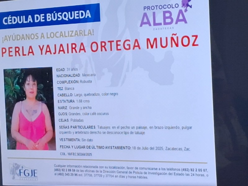 Fiscalía señala que hay sospechoso del caso Perla Yajaira.