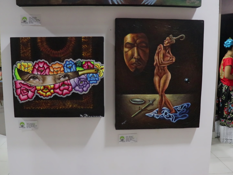 Fomentan arte pictórico Oaxaqueño, colectivo Guíe´Xhuuba expone en Salina Cruz