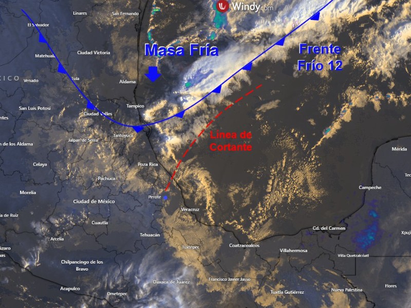 Frente Frío 12 llega a Veracruz
