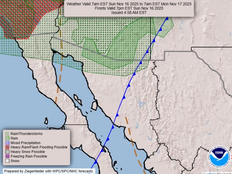 Frente frío 14 traerá viento helado en Sonora