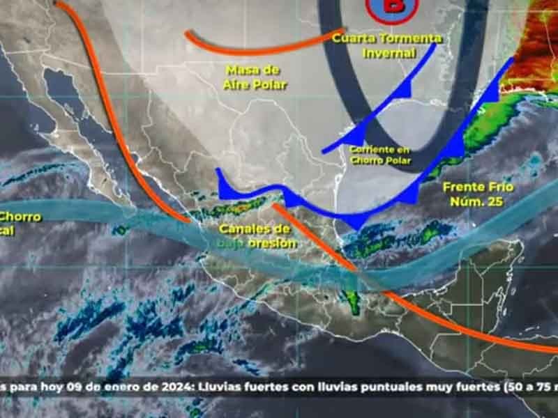 Frente frío 25 afectará al sureste mexicano