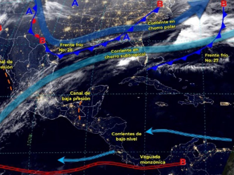 Frente frío 28 provocará descenso de temperaturas