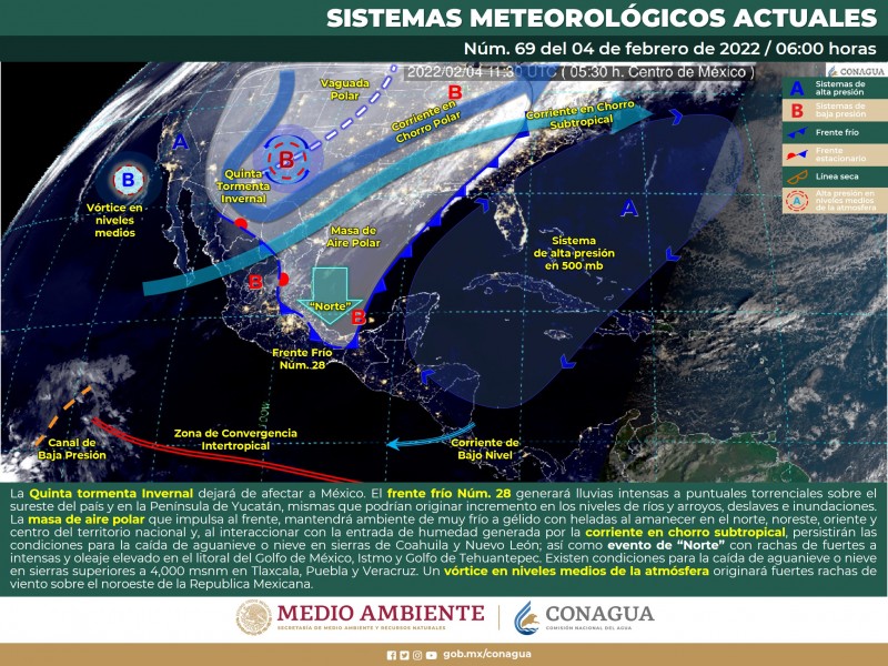 Frente frío #28 recorre el país con aire polar