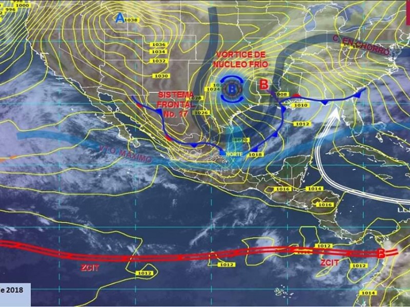 Frente frío afectará Chiapas