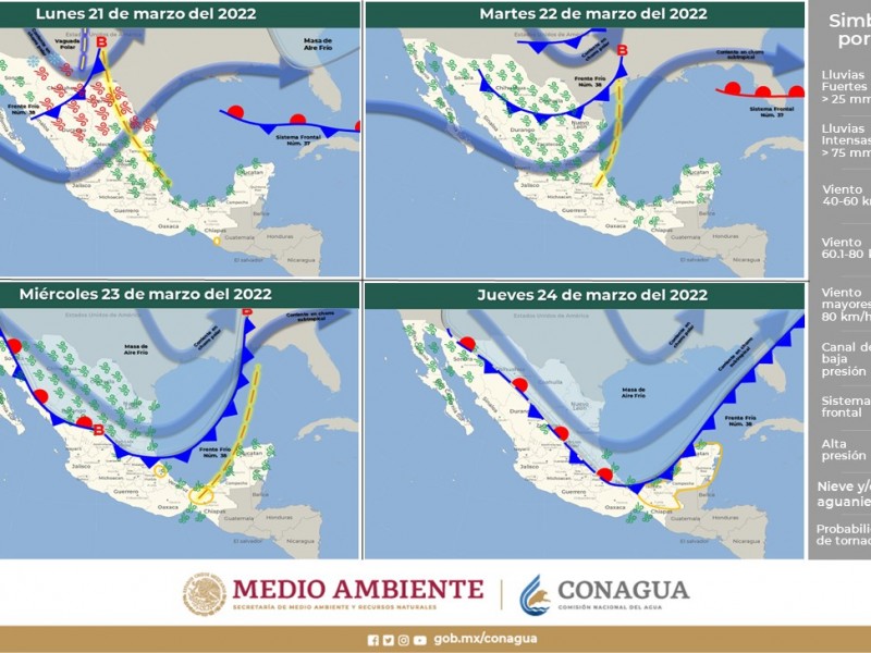 Frente frío Núm. 38 entra a Sonora