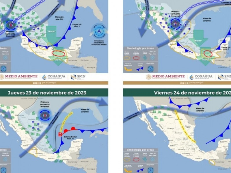 Frente frío número 11 afectará  territorio nacional