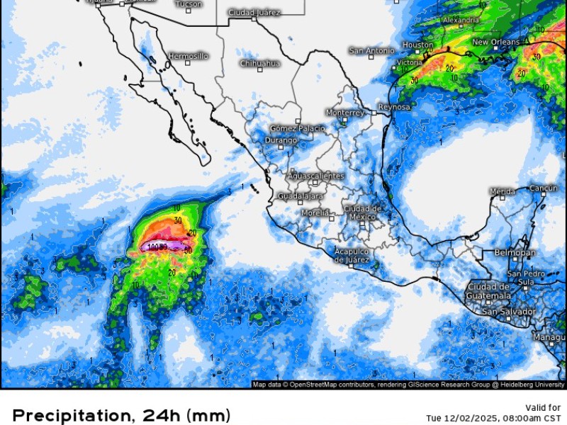 Frente frío provocará lluvias y descenso térmico en el norte