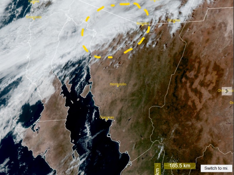 Frente frío traerá lluvias, granizo y posible nieve en Sonora