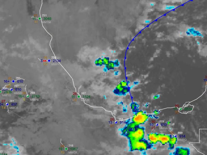 Frente Frío mantendrá lluvias en el sur de Veracruz hasta el lunes