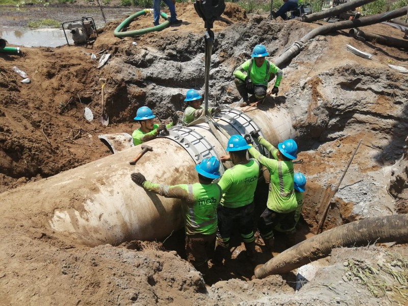 Fue reparada la mega fuga de agua en El Tejar