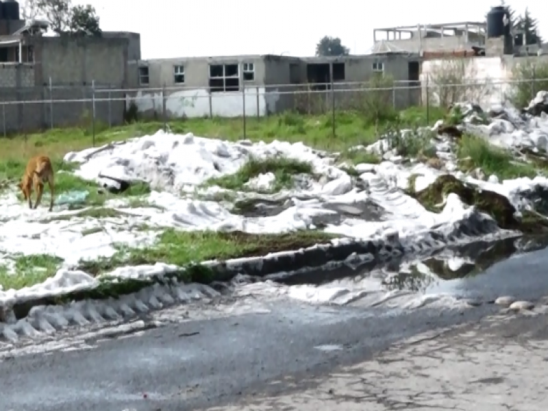 Fuerte granizada azotó a San Mateo Atenco