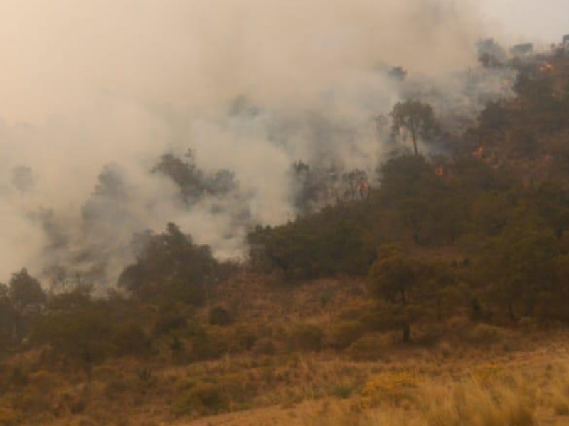 Fuerte incendio forestal se presenta en Santiago Xonacatlán