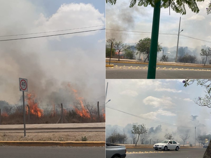 Fuerte incendio sobre empastado de Peñafiel