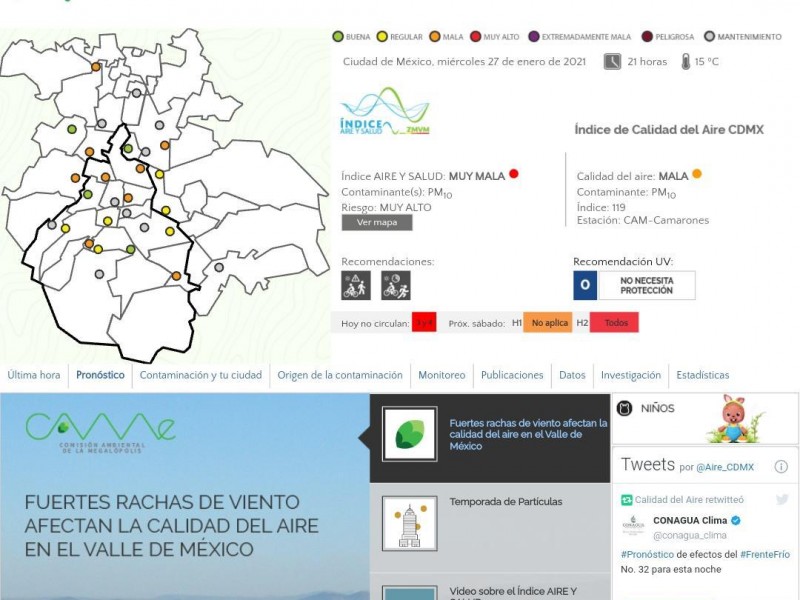 Fuertes vientos incrementarán contaminación en EdoMex