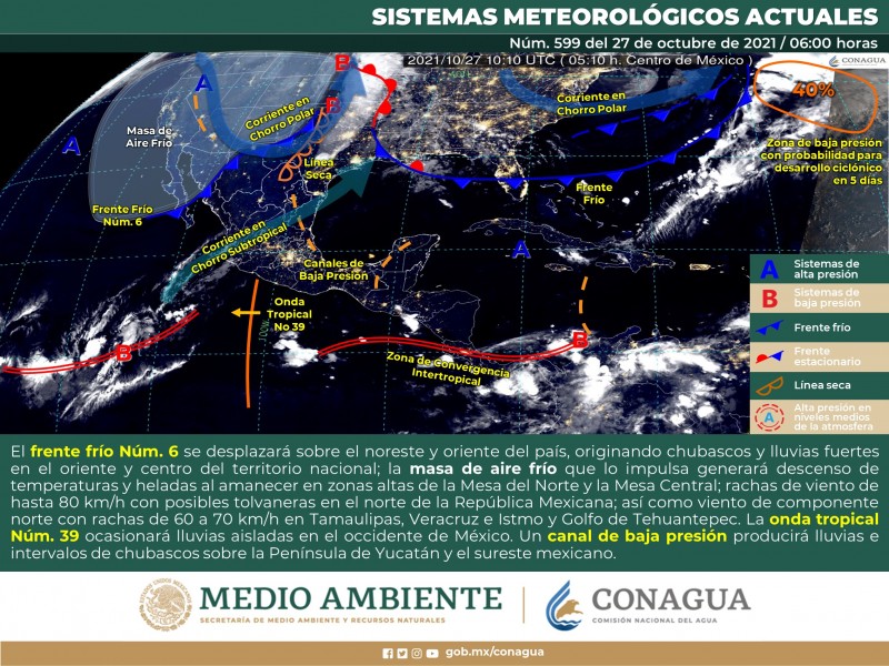 Fuertes vientos y temperatura fresca por el frente frío #6