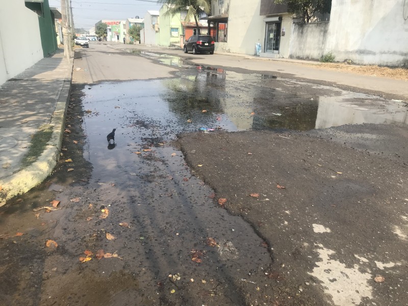 Fuga de agua potable en Lomas de Río Medio 2.