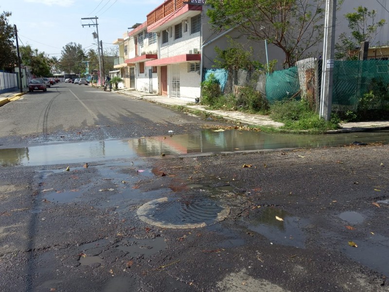 Fugas de aguas negras en colonia de Boca del Río