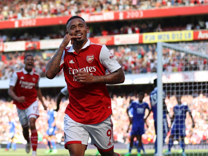 Gabriel Jesús lideró goleada del Arsenal ante Leicester 4-2