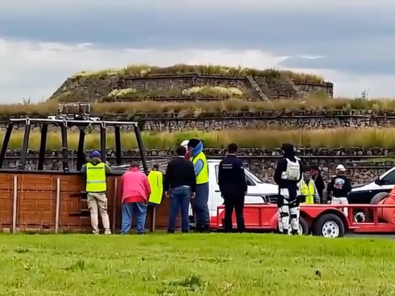 Globo aerostático realiza aterrizaje forzoso en Teotihuacán