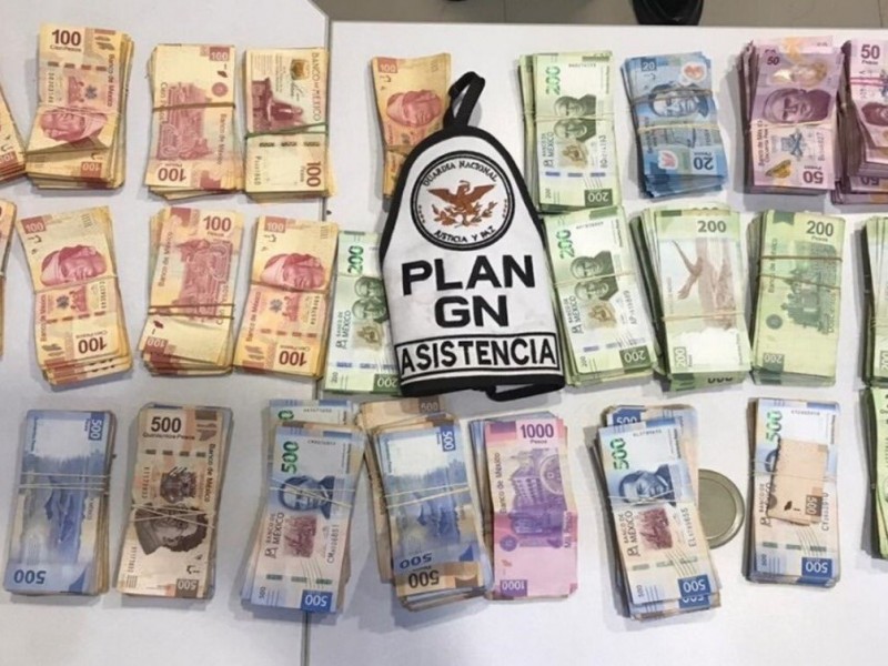 GN asegura medio millón de pesos en Ixtepec