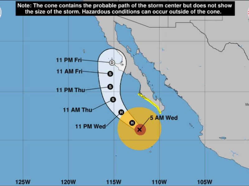 Gobierno de Sonora informa posibles lluvias intensas por “Priscilla”