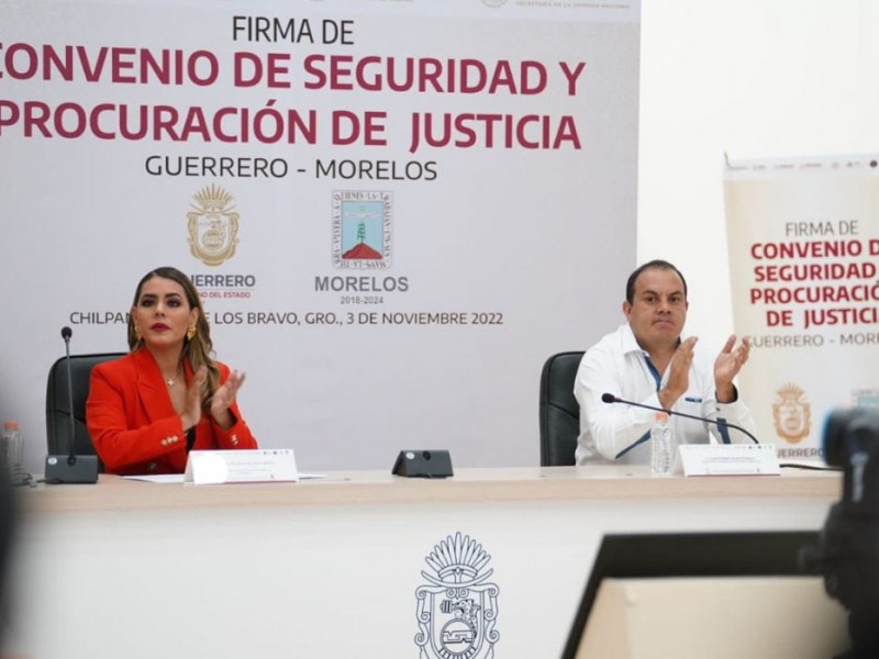 Gobiernos de Guerrero y Morelos firman convenio contra la delincuencia