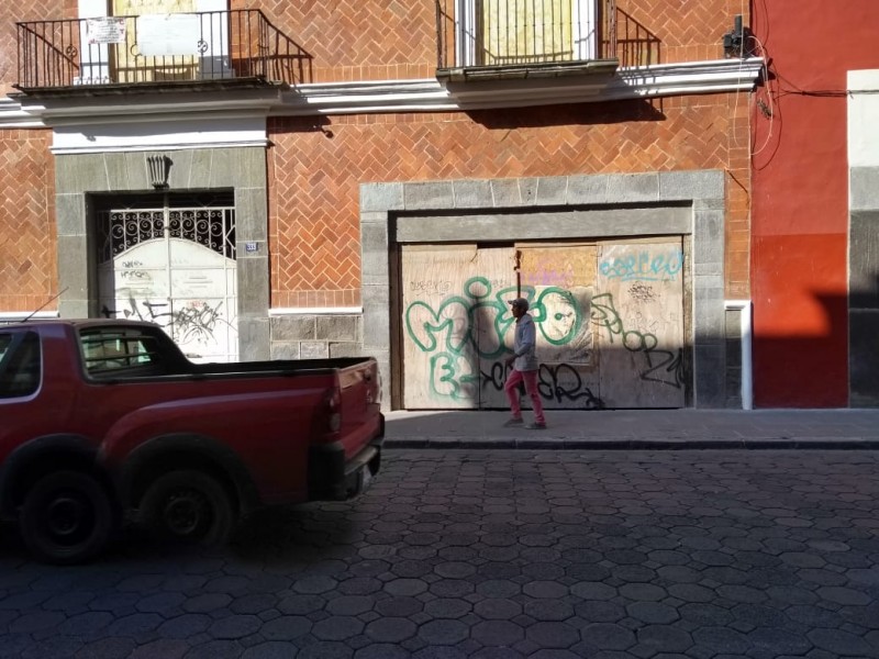 Grafitis en el centro de la capital poblana