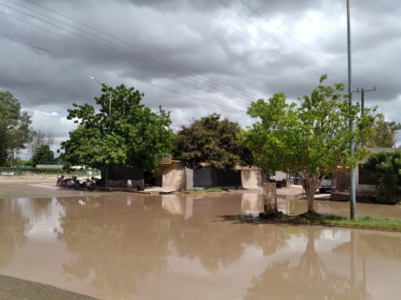 Lluvias dejan grandes encharcamientos en Ruíz Cortines