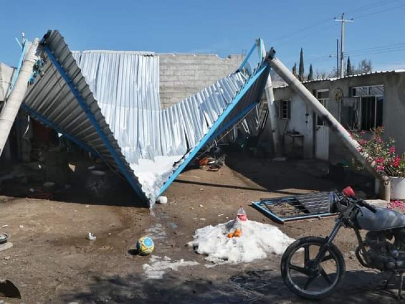 Granizada deja afectaciones en San Sebastián Villanueva, Acatzingo