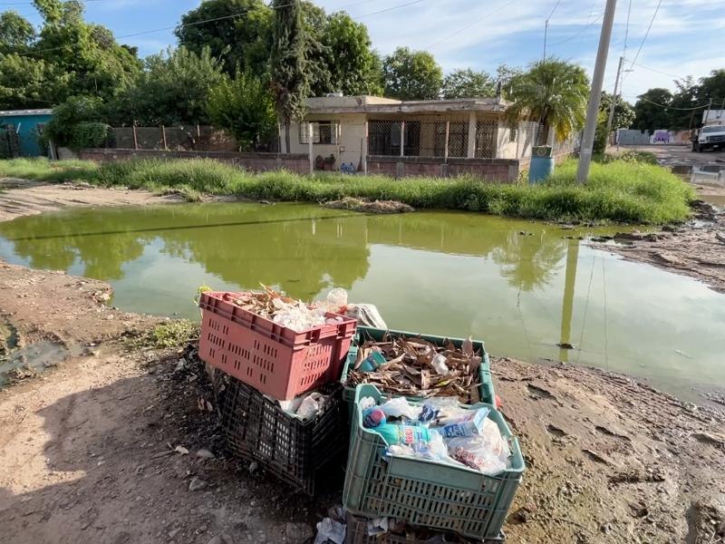 Derrame de aguas negras afecta a estudiantes en Leyva Solano, Guasave