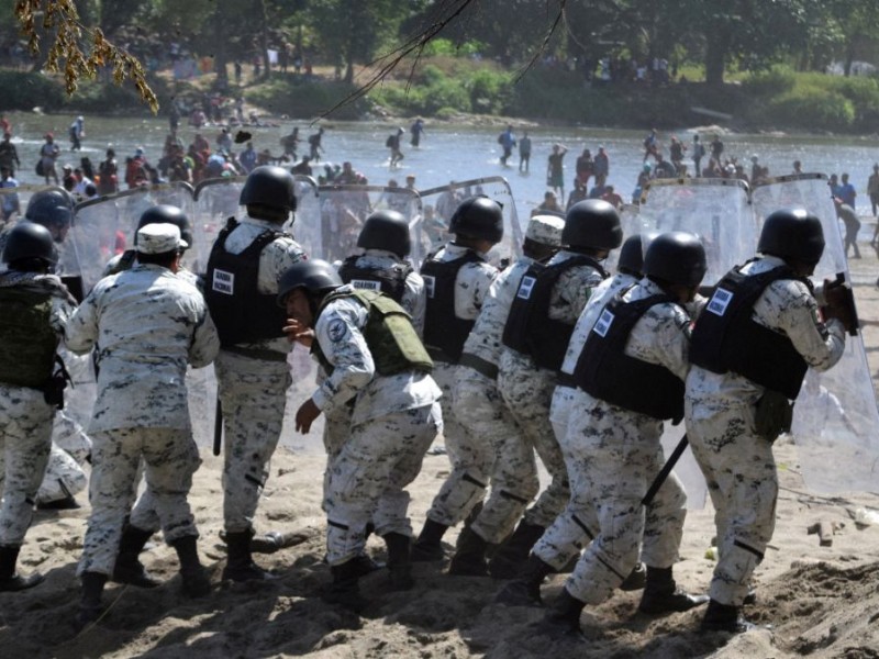 Guardia Nacional condena agresión de migrantes contra sus elementos
