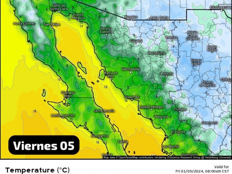 A protegerse!! Guaymas amanece a una mínima de 9 °C