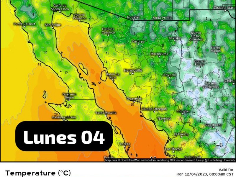 Guaymas amanece con 14 grados este lunes