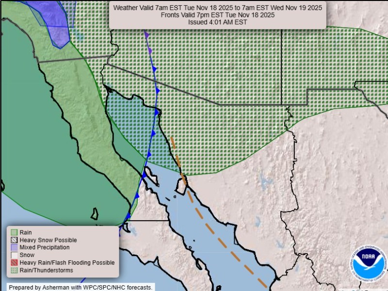 Guaymas con máxima de 26°C
